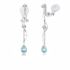 【新品】 FH.bird ブルートパーズ イヤリング レディース 揺れる 大人 シルバー925 金属アレルギー対応 ノンホールピアス 11月誕生石 記念日 パーティー 普段使い 母の日 プレゼント 母の日 ギフト 入学式 卒業式 0