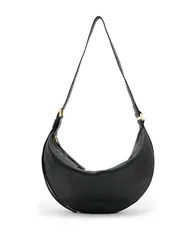 オールセインツ レディース バッグ レザー ALLSAINTS Half Moon Leather Shoulder Bag Black ブラック