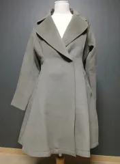 ブラック カーキ) スウェード ラブ スタイル ロング コート