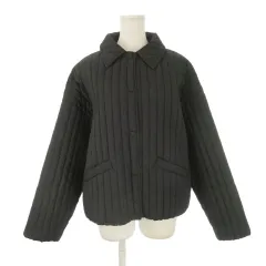 ザラ ZARA 中綿ジャケット 上着 L 黒 ブラック キルティング加工 シャツカラー 長袖 /CK23 ■ECE003