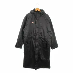 フィラ FILA ベンチコート スポーツウエア 黒 ブラック ウエストドロスト ロゴ /MN5 ■ECE003