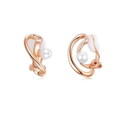 【新品】 FH.bird 5mm パール イヤリング レディース リボン 痛くない イヤリング ピンクゴールド 結婚式 花嫁 可愛い シンプル オフィス 母の日 プレゼント 母の日 ギフト 入学式 卒業式 女性 ジュエリー