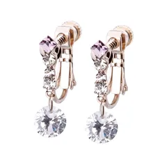 【新品】 LOKUMI イヤリング 金属アレルギー対応 日本製 シリコンカバー付 キュービックジルコニア レディース シンプル 揺れる ビジュー シルバー K24 ゴールド ピンクゴールド 金メッキ K24メッキ ネジ式 金属アレルギー対応イヤリング ne-7