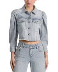 アリスアンドオリビア レディース アウター ジャケット・ブルゾン デニム Alice and Olivia Lana Puff Sleeve Denim Jacket Rockstarblue デニムのサムネイル