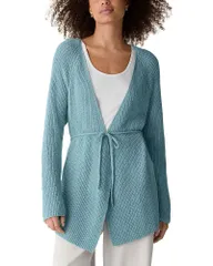 エイリーンフィッシャー レディース アウター カーディガン Vネック セーター Eileen Fisher V Neck Cardigan Sweater Seafoam