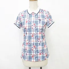 アドミラル Admiral ポロシャツ ゴルフ スポーツウェア 半袖 ロゴ チェック柄 花柄 速乾 白 紺 赤 ホワイト ネイビー レッド M