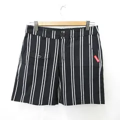 ルコックスポルティフ le coq sportif ゴルフ スポーツウエア パンツ ショート ハーフパンツ ストライプ ストレッチ ブラック ホワイト 黒 白 11