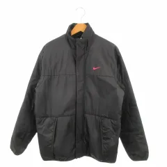 ナイキゴルフ NIKE GOLF 中綿ジャケット ゴルフ L 黒 ブラック スタンドカラー ジップアップ ロゴ /MN7 ■ECE003