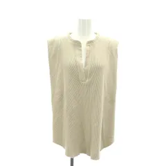 アール ジュビリー R JUBILEE LAppartement取扱 Big Rib Henly Neck Topsトップス カットソー リブ ヘンリーネック コットン ノースリーブ F ベージュ /HS ■OS ■SH ■PN