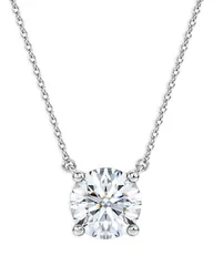 スワロフスキー レディース アクセサリー ネックレス・チョーカー・ペンダントトップ レース Swarovski 14K White Gold Eternity Certified Lab Grown Diamond Solitaire Pendant Neck