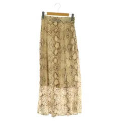 アメリヴィンテージ Ameri VINTAGE PYTHON LACE SKIRT レーススカート ロング フレア 総柄 S ベージュ /MY ■OS