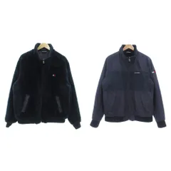 トミーヒルフィガー TOMMY HILFIGER リバーシブルナイロンジャケット ブルゾン スタンドカラー 裏起毛 切り替えデザイン L/G 紺 ネイビー /ML ■ECD001