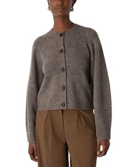 ホイッスルズ レディース アウター カーディガン Whistles Round Neck Cardigan Taupe トープ