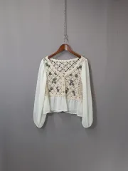 ニット メッシュ ブラウス