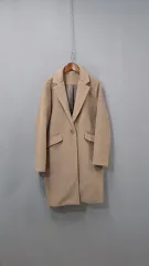 ウール混 シングル ボタン ロング ジャケット兼 コート