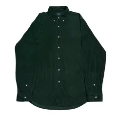 L ポロラルフローレン コーデュロイ グリーン シャツ