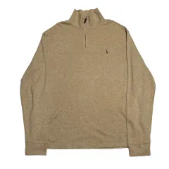 L ポロラルフローレン マルチ ポニー ベイジ ハーフジップ ニット
