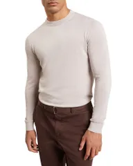 テッドベーカー メンズ アウター ニット・セーター ウール シルク Ted Baker Torra Wool Silk Blend Sweater Ecru エクリュのサムネイル