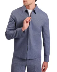 テッドベーカー メンズ アウター ジャケット・ブルゾン リネン Ted Baker Ashleyj Linen Blend Harrington Jacket Navy ネイビーのサムネイル
