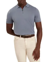 テッドベーカー メンズ トップス ポロシャツ ハーフジップ Ted Baker Givrans Quarter Zipolo Shirtealblue ブルーのサムネイル