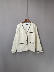 ダブルココ アイボリー ツイード ジャケット