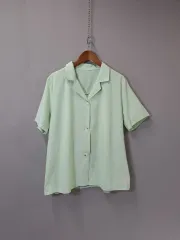 ライトグリーン コットン シャツ
