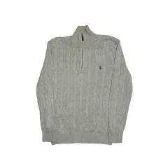 S ポロラルフローレン ハーフジップ オートミール ケーブルニット