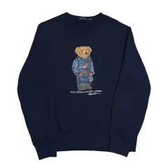 M POLO RALPH LAUREN ポロベア ネイビー 起毛 スウェット