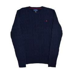 XL ポロラルフローレン コットン ケーブル ネイビー ニット