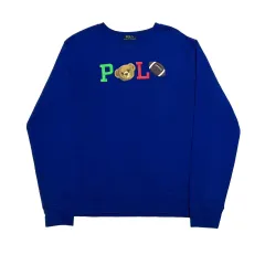 XL ポロラルフローレン ベアコレクション ロゴ ブルースウェット