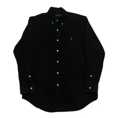 S POLO RALPH LAUREN クラシックフィット ブラック コットン シャツ