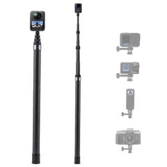 3m自撮り棒 超長い 見えない自撮り棒 hero12/11/10/9用 insta 360 x5/X4/X3/GO 2/ONE X2/ONE RS 1インチ360度/ONE RSに対応 1/4インチネジ アルミニウム合金 超長 軽量 伸縮自由 持ち運び便利のサムネイル
