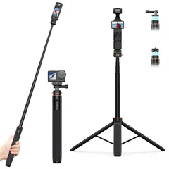VRIG Osmo Pocket 3用 三脚 160cm クイックリリース三脚 自撮り棒 長い 軽量 持ち運び便利 dji osmo action 6/5 pro/4/3、osmo pocket 3、gopro 、インスタ360/X5/X4/x4 air/…のサムネイル