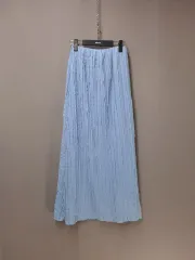 スカイブルー プリーツ ロング スカート