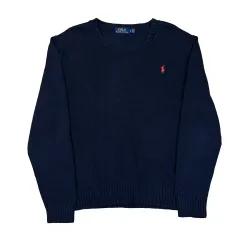 L ポロラルフローレン ネイビー コットン ニット