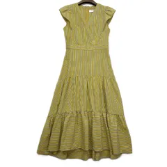 サテン/66/2021ss/ストライプ ノースリーブ ワンピース/アリス