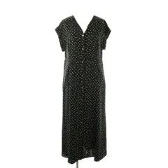 グリーンレーベルリラクシング ユナイテッドアローズ green label relaxing 23SS Oggiコラボ ドット マーメイド ショートスリーブ ワンピース F 黒 ブラック 36261693091 /AQ ■OS