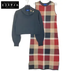 BLUE LABEL CRESTBRIDGE ブルーレーベルクレストブリッジ 【原宿店限定】25年製 ﾌﾞﾗｯｸ ｸﾚｽﾄﾌﾞﾘｯｼﾞﾁｪｯｸｳｰﾘｰｼﾞｬｶｰﾄﾞｾｯﾄﾄﾞﾚｽ 38