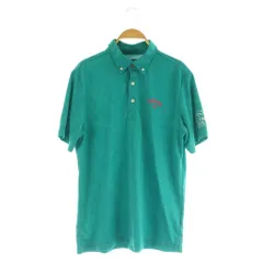 キャロウェイ CALLAWAY ポロシャツ 半袖 ジャガード 総柄 ロゴ刺繍 ゴルフウェア L ブルー /MY ■OS