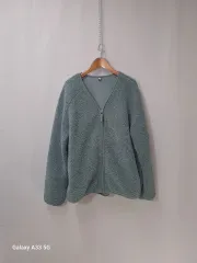 ユニクロ DARK GREEN FLEECE フルジップアップジャケット