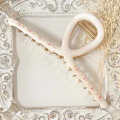 再販！バンスクリップ　レースフラワー2色　レジン