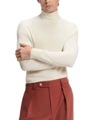 ボス メンズ アウター ニット・セータートルネック BOSS x Beckham Hernando Cashmere Turtleneck Sweater Open Beige ベージュのサムネイル