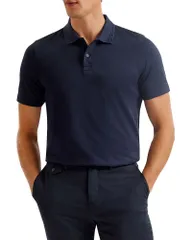 テッドベーカー メンズ トップス ポロシャツ レギュラーフィット Ted Baker Short Sleeve Regular Fit Polo Navy ネイビーのサムネイル