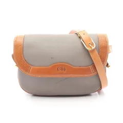 クリスチャンディオール Christian Dior ショルダーバッグ CDロゴ グレー PVCコーティングキャンバス レザー CDロゴ ショルダーバッグ レディース Used B
