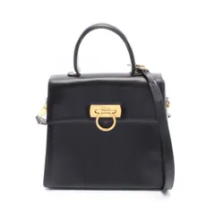 サルヴァトーレフェラガモ Salvatore Ferragamo ハンドバッグ ガンチーニ 2WAY 21 0536 ブラック レザー ガンチーニ 2wayハンド レディース Used B