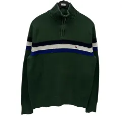 トミーヒルフィガー ウールニット ハーフジップ XS