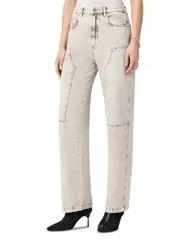 オールセインツ レディース ボトムス デニムパンツ ジーンズ ALLSAINTS Mia Mid Rise Sparkle Carpenter Jeans in Snow Grey グレー