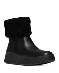 フィットフロップ レディース シューズ ブーツ・レインブーツ FitFlop Womens FMODE Shearling Collar Boots All Black ブラックのサムネイル