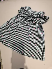 メゾピアノ ギンガムチェック オフショルダー ONE PIECE 110