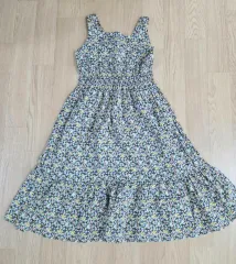 140号 小花柄 ティアード ロング ONE PIECE